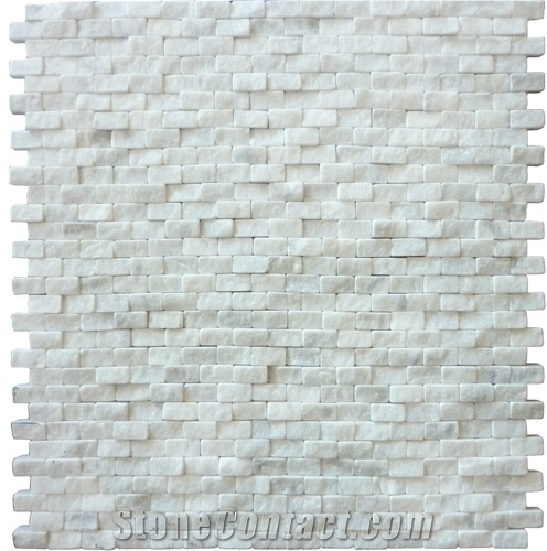 Bianco Carrara Marble Split Face Mosaic