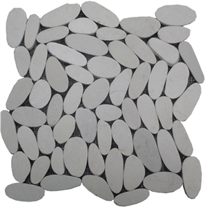 Cream Marble Sliced Pebble Mosaic Cream Marble Sliced Pebble Mosaic