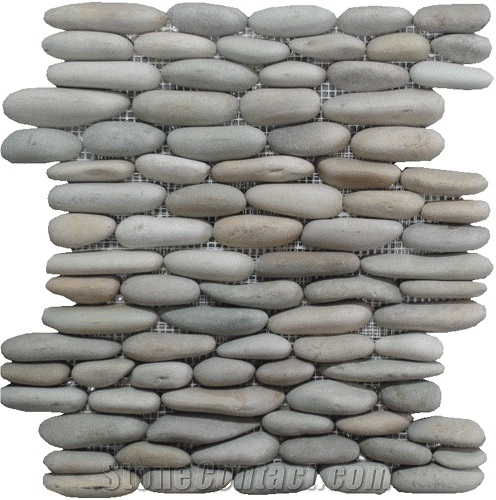 Green Marble Stack Pebble Mosaic