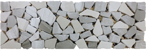 Grey Marble Haven Blend Opus Tumbled Mosaic Border