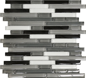 Midnight Glass Mini Waterfall Glass Mosaic Midnight Glass Mini Waterfall Glass Mosaic