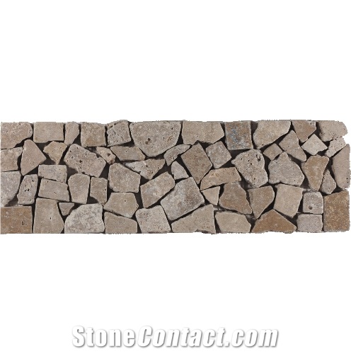 Tumbled Noce Travertine Mosaic Border