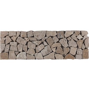 Tumbled Noce Travertine Mosaic Border