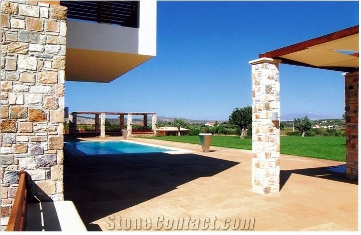 Beige Travertine Floor Covering