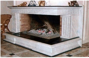 White Marble Carved Fireplace White Marble Carved Fireplace