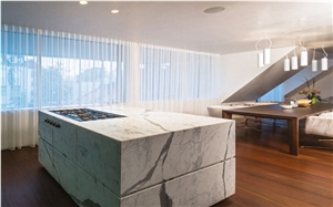 Calacatta Caldia Marble Kitchen Island Top