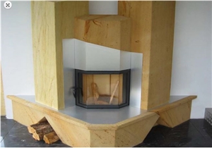 Yellow Sandstone Fireplace Surround