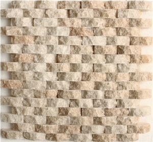 Lis28﻿﻿ Pink Marble Mosaic Rodon Oval Antique Style Mosaic Backsplash