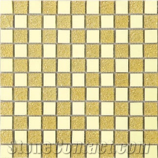 Pfm107 Plating Glass Mosaic Gold Mirror Mosaic Tiles