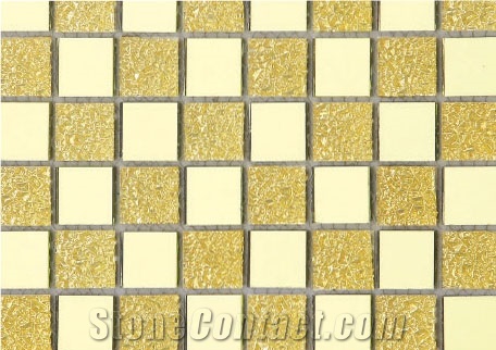 Pfm107 Plating Glass Mosaic Gold Mirror Mosaic Tiles