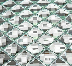 Pm112 Silver Diamond Mirror Glass Mosaic Decorative Tile