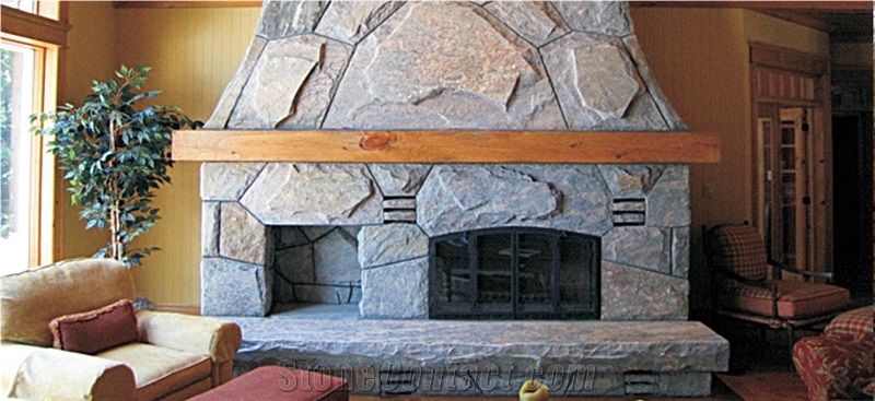 Muskoka Pink Quartzite Fireplace Surround