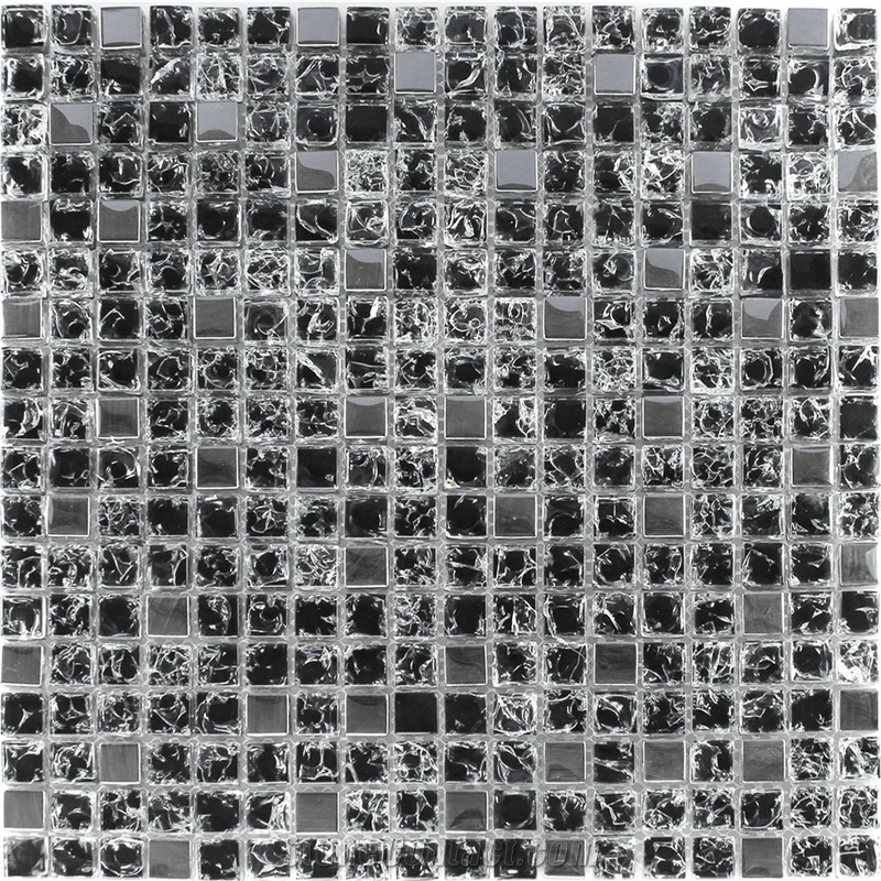 Black Silver Mix Glass Mosaic