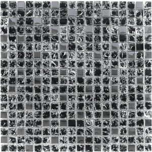 Black Silver Mix Glass Mosaic