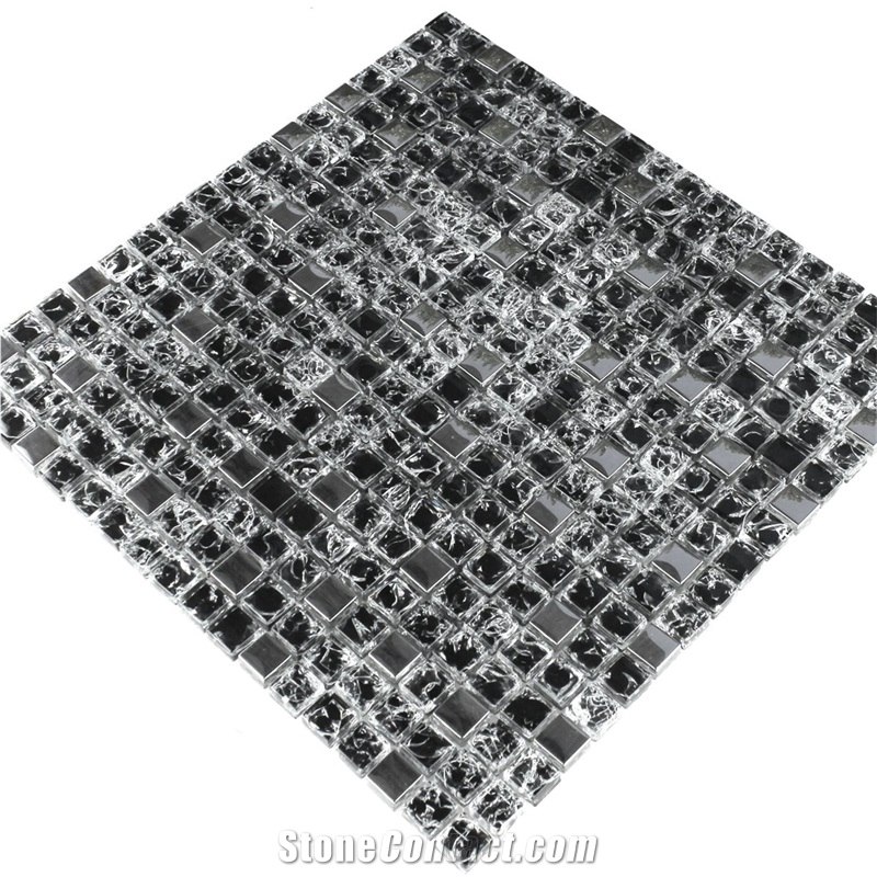 Black Silver Mix Glass Mosaic