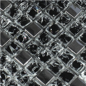 Black Silver Mix Glass Mosaic