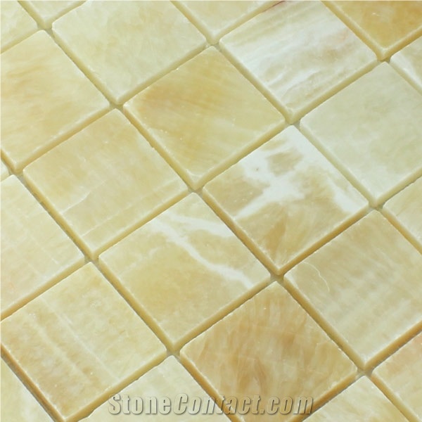 Elegance Gold Onyx Mosaic Tiles 48x48x8mm