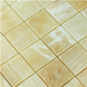 Elegance Gold Onyx Mosaic Tiles 48x48x8mm
