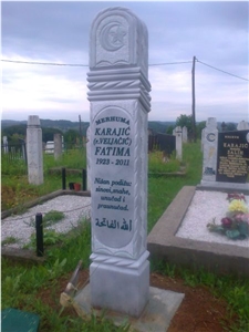 White Marble Engraved Muslim Grave Stones