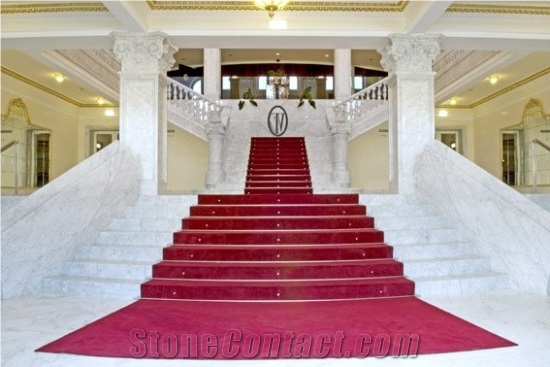 White Macael Marble Stairs