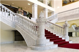 White Macael Marble Stairs