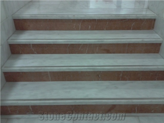 White Macael Marble Stairs