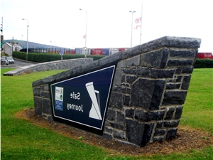 Longford Limestone Rock Face Walling and Name Tag