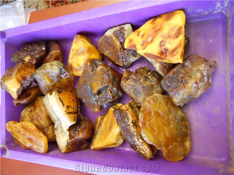 Rough Amber Pebble Stones