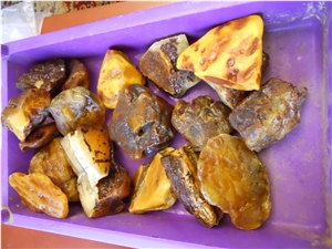 Rough Amber Pebble Stones