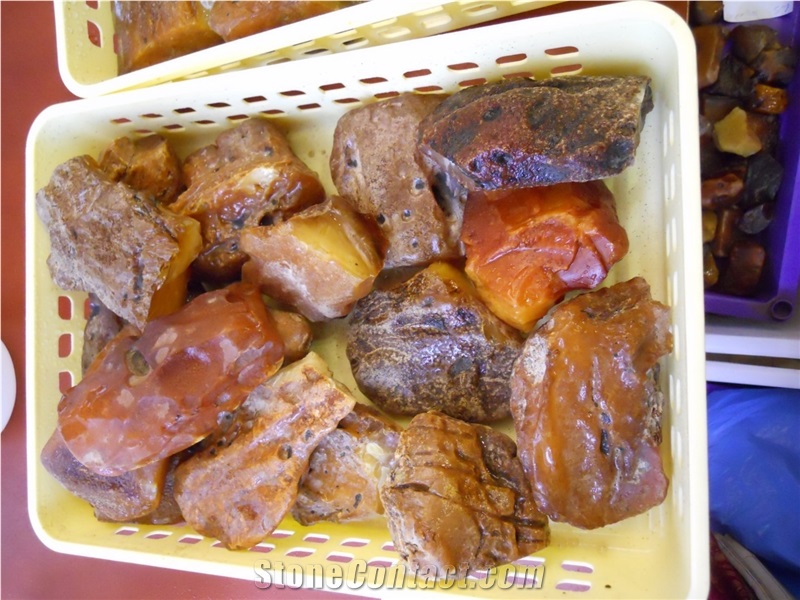 Rough Amber Pebble Stones