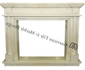 Botticino Beige Marble Fireplace Mantel