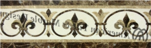 Polished Marble Waterjet Border Emperador Light Marble+Emperador Dark Marble+Crema Marfil Marble