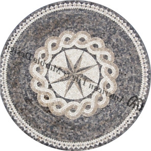 Tumbled Marble Mosaic Medallion Emperador Light Marble+Emperador Dark Marble+Crema Marfil Marble