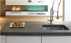 Italian Basalt Kitchen Countertop and Shelving