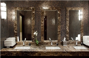 Dark Emperador Marble Commercial Bathroom Top