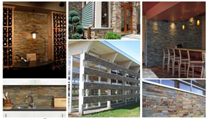 Green Rusty Slate Exposed Wall Cladding Panels