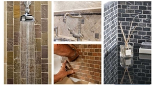 Polished Super Black Mosaic Floor and Wall Pattern Polished Super Black Mosaic Floor and Wall Pattern