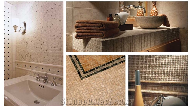 Polished Travertine Mosaic
