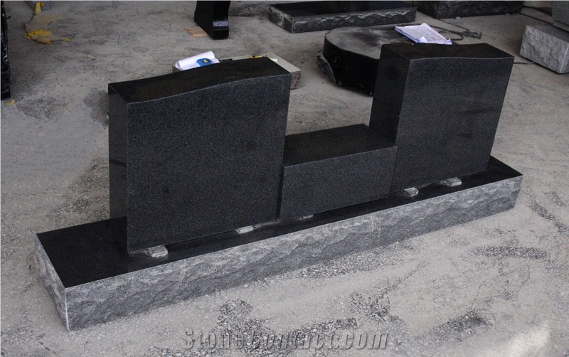 Dark Gray G654 Americal Upright Die and Base Monument