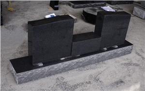 Dark Gray G654 Americal Upright Die and Base Monument