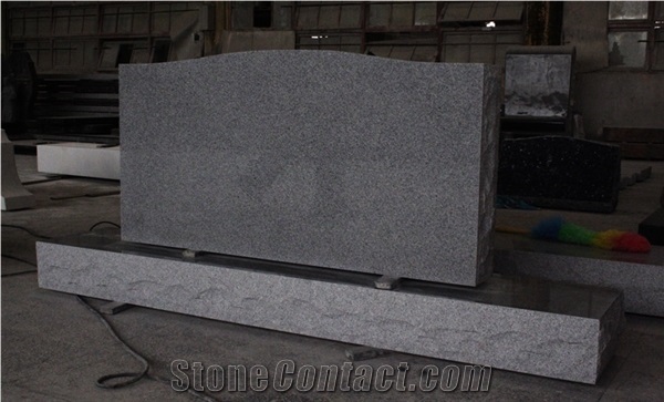 Light Gray G633 American Upright Die and Base Monument