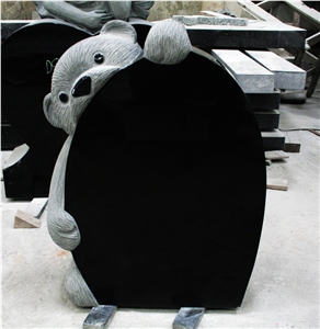 Shanxi Black American Upright Bear Carving Monument