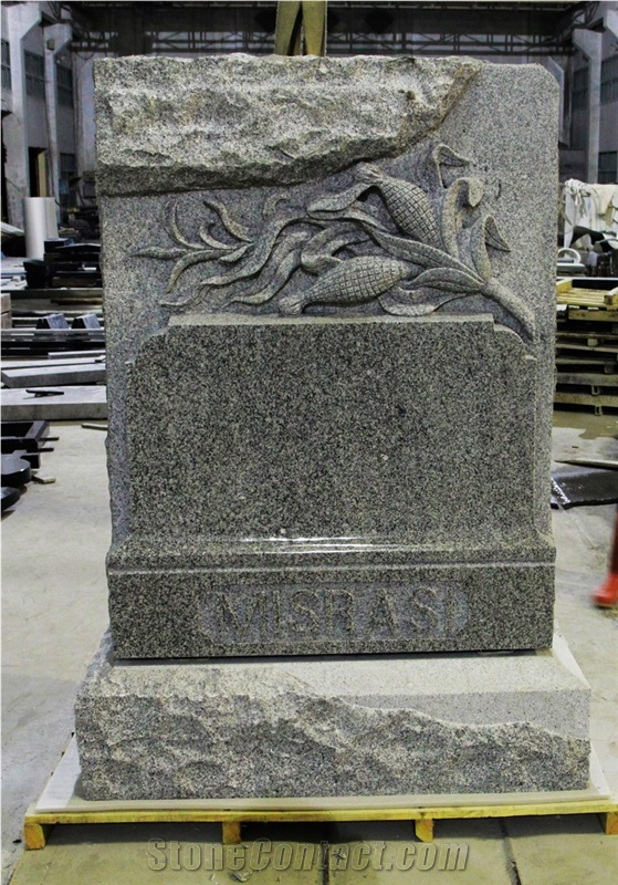 Sierra Gray G603 American Upright Carved Monument