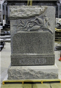 Sierra Gray G603 American Upright Carved Monument