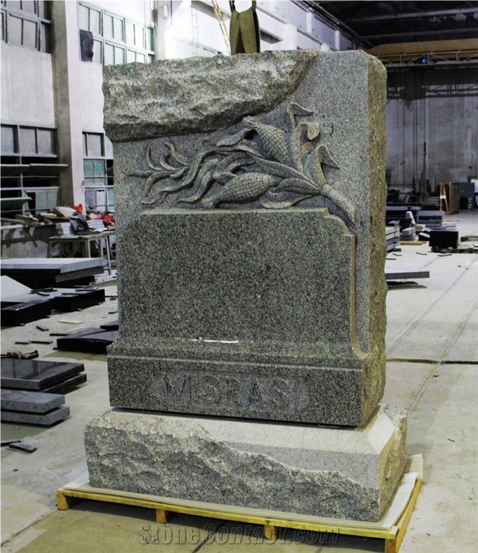 Sierra Gray G603 American Upright Carved Monument