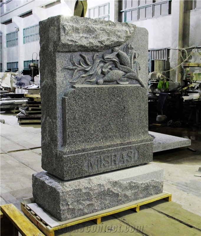 Sierra Gray G603 American Upright Carved Monument