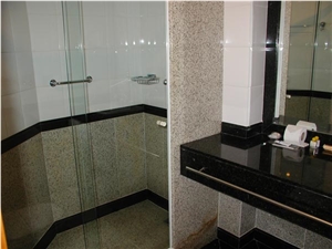 Dark Labrador Granite Vanity Top Zelezny Brod Granite Wall Application