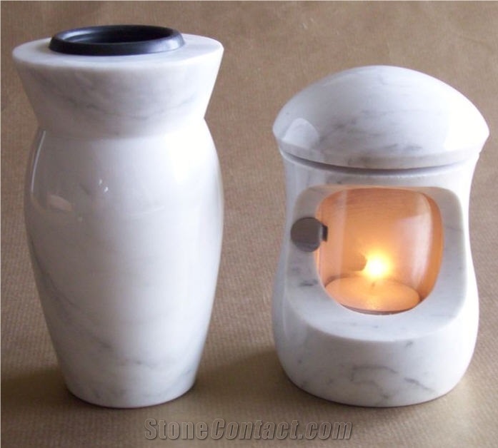 Grave Lamps Set "Petit" Carrara Marmor