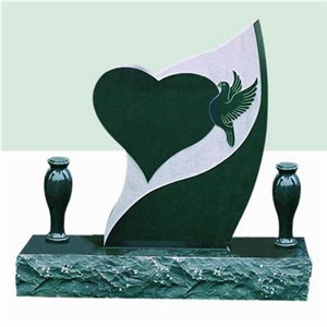 China Supreme Black Granite "A Bird the Heart" Gravestone