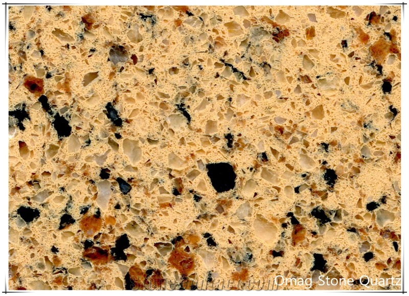 Omag Desert Brown Galaxy Quartz Stone Solid Surface Engineered Stone Tiles